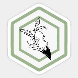 Sparrow tea black and white Sticker